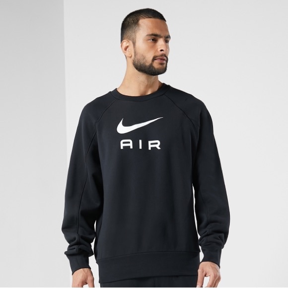 NIKE Air French Terry Black Pullover Sweatshirt in Men’s Large - Picture 2 of 7